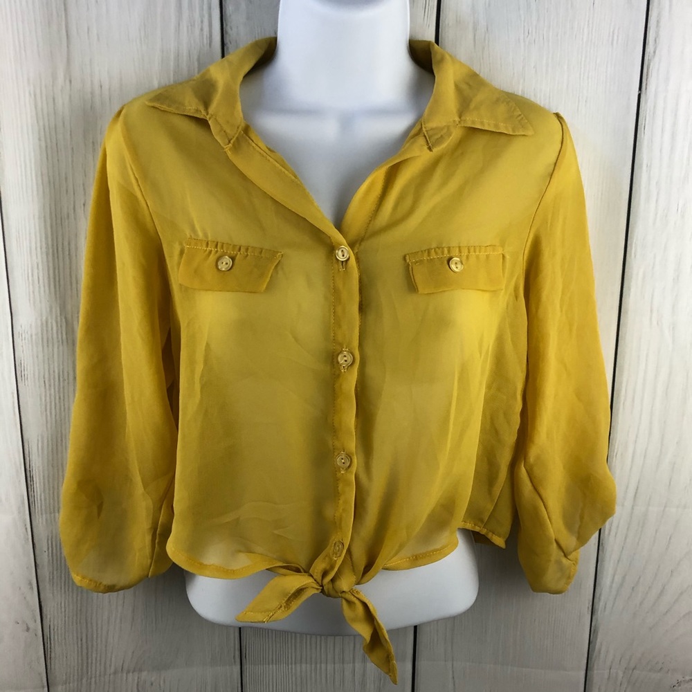 A’gaci gold yellow size S cropped blouse